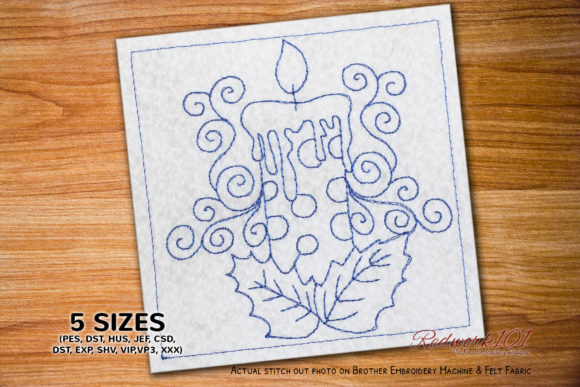 A Designer's Review of the Christmas Candle Redwork Embroidery