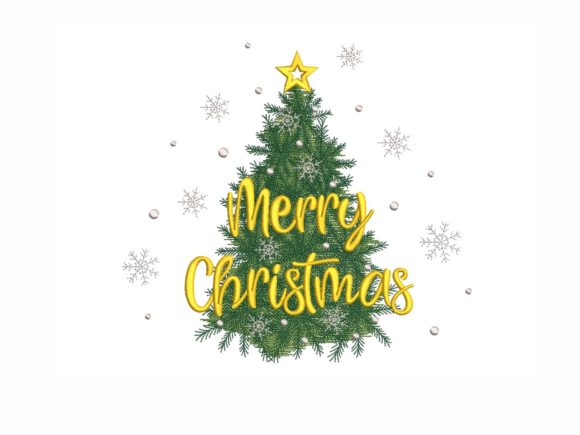 A Festive Christmas Tree Embroidery Design for Personalized Gifts