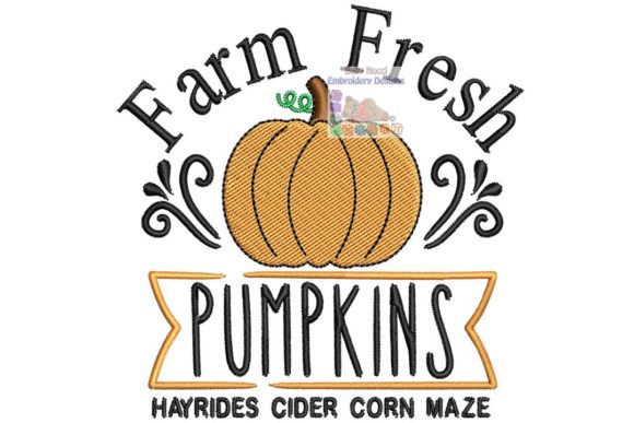 Farm Fresh Pumpkin Embroidery for Business Merchandise