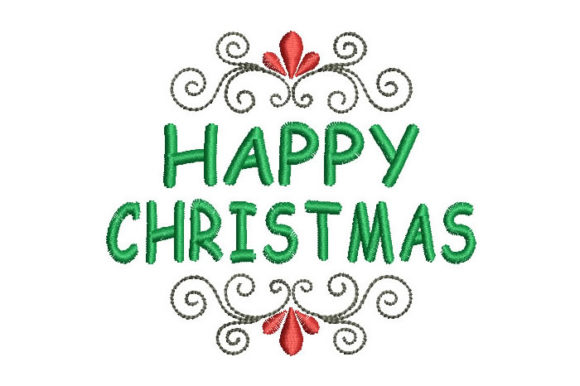 Happy Christmas Embroidery: A Festive Design for Seasonal Products