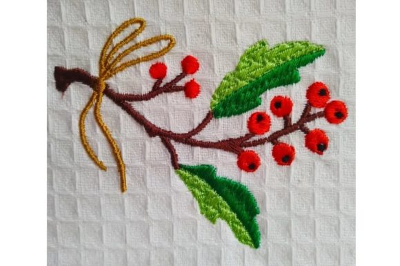 Holly Embroidery Design for Boutique Sweatshirts