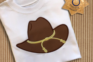 Sheriff Cowboy Hat Applique for Boutique Apparel Projects