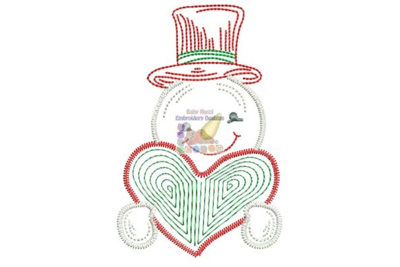 Snowman with Heart: A Charming Embroidery for Personalized Keepsakes